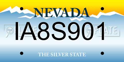 IA8S901 Nevada License Plate