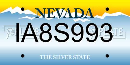 IA8S993 Nevada License Plate