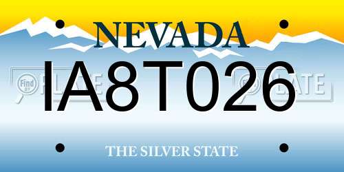 IA8T026 Nevada License Plate