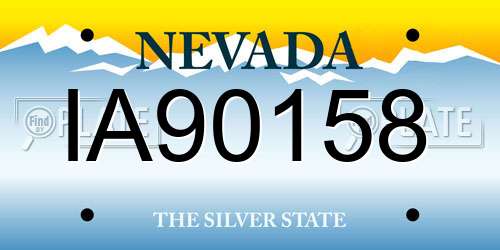 IA90158 Nevada License Plate