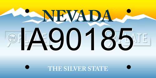 IA90185 Nevada License Plate