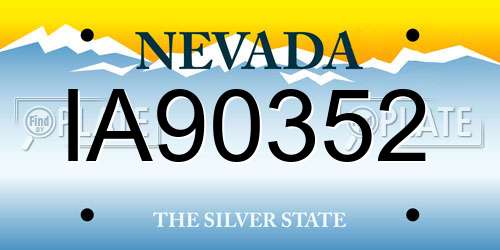 IA90352 Nevada License Plate