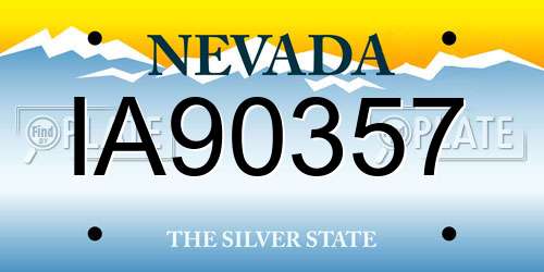 IA90357 Nevada License Plate