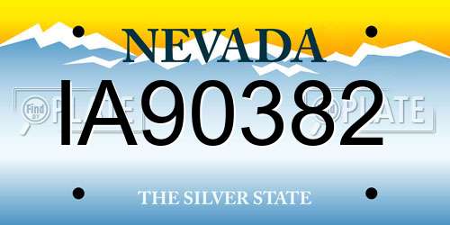 IA90382 Nevada License Plate