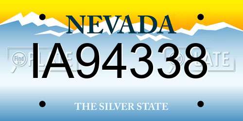 IA94338 Nevada License Plate