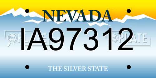 IA97312 Nevada License Plate