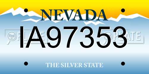 IA97353 Nevada License Plate
