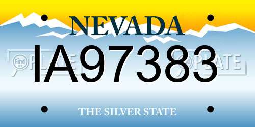 IA97383 Nevada License Plate