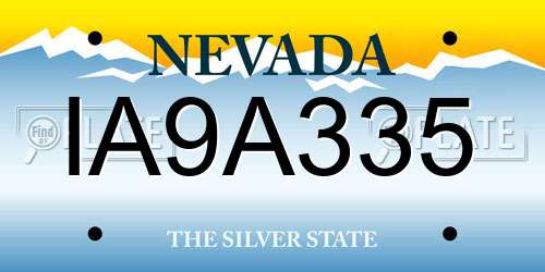 IA9A335 Nevada License Plate