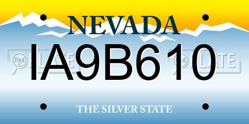 IA9B610 Nevada License Plate