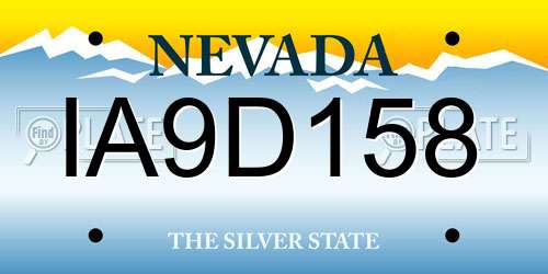 IA9D158 Nevada License Plate