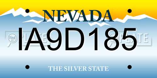 IA9D185 Nevada License Plate