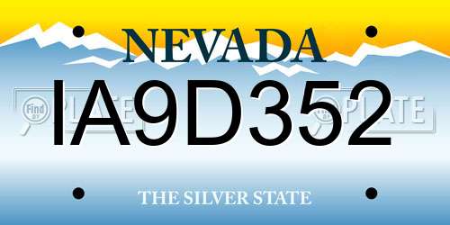 IA9D352 Nevada License Plate