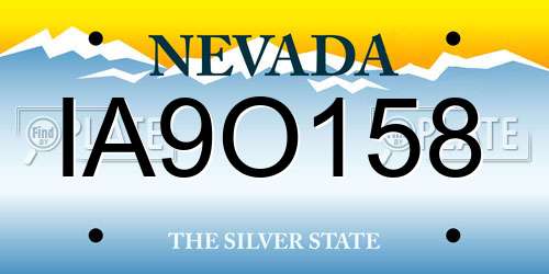 IA9O158 Nevada License Plate