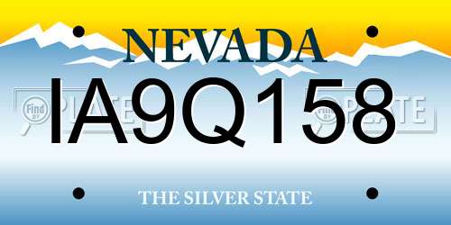 IA9Q158 Nevada License Plate