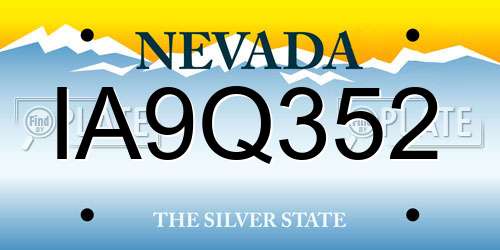 IA9Q352 Nevada License Plate