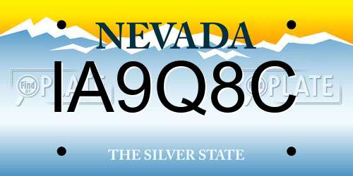 IA9Q8C Nevada License Plate