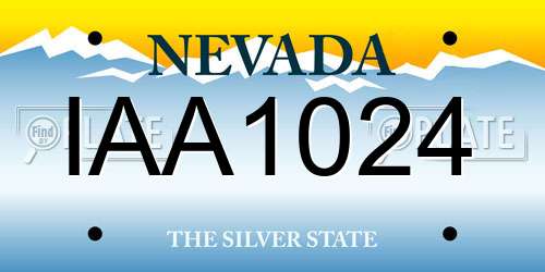 IAA1024 Nevada License Plate