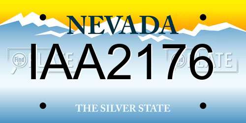 IAA2176 Nevada License Plate