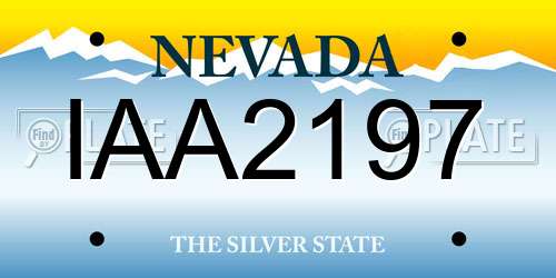 IAA2197 Nevada License Plate