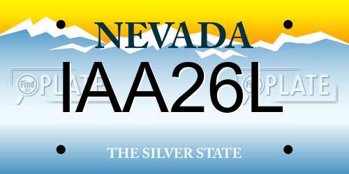 IAA26L Nevada License Plate