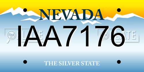IAA7176 Nevada License Plate