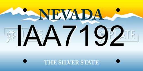 IAA7192 Nevada License Plate