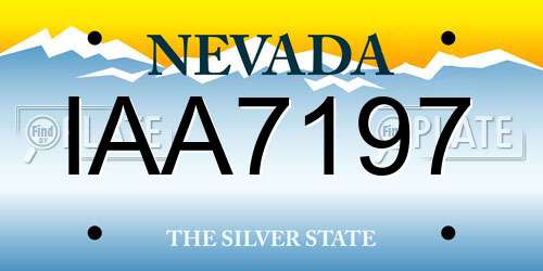 IAA7197 Nevada License Plate