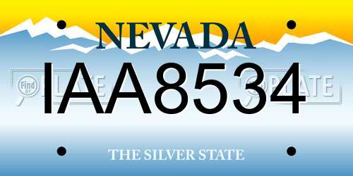 IAA8534 Nevada License Plate