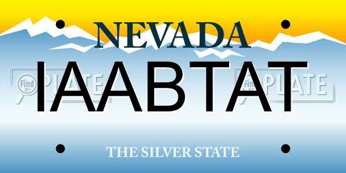 IAABTAT Nevada License Plate