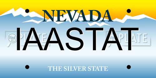 IAASTAT Nevada License Plate