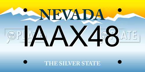 IAAX48 Nevada License Plate