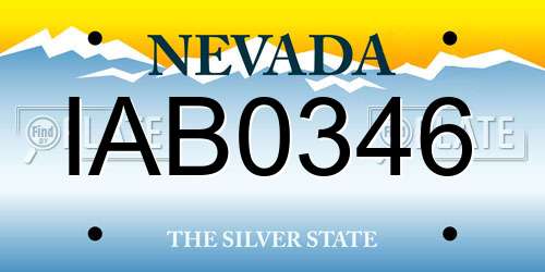 IAB0346 Nevada License Plate