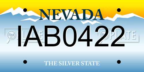 IAB0422 Nevada License Plate