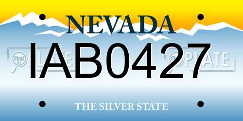 IAB0427 Nevada License Plate