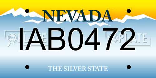 IAB0472 Nevada License Plate