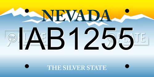 IAB1255 Nevada License Plate
