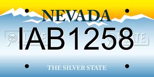 IAB1258 Nevada License Plate