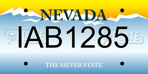 IAB1285 Nevada License Plate