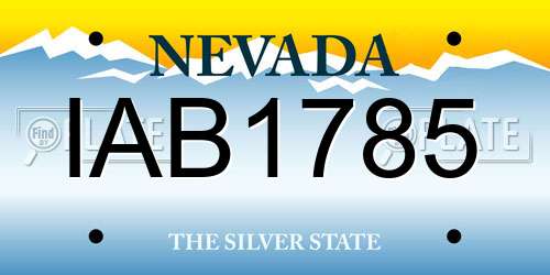IAB1785 Nevada License Plate