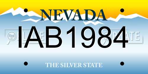 IAB1984 Nevada License Plate
