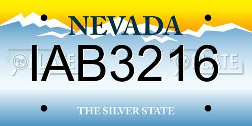 IAB3216 Nevada License Plate