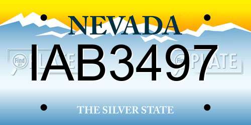 IAB3497 Nevada License Plate