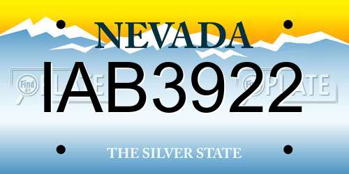 IAB3922 Nevada License Plate