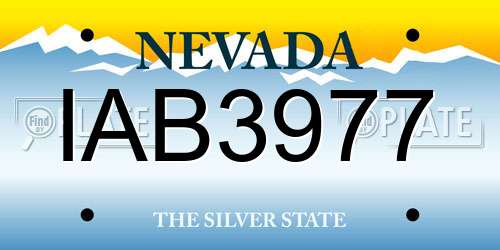 IAB3977 Nevada License Plate