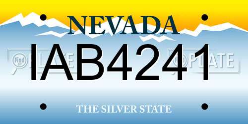 IAB4241 Nevada License Plate