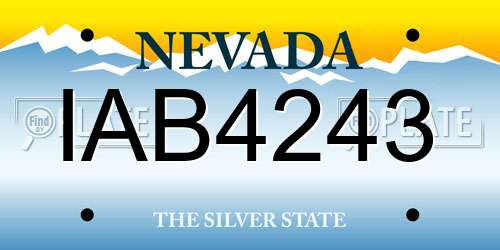 IAB4243 Nevada License Plate