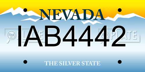 IAB4442 Nevada License Plate