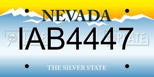 IAB4447 Nevada License Plate