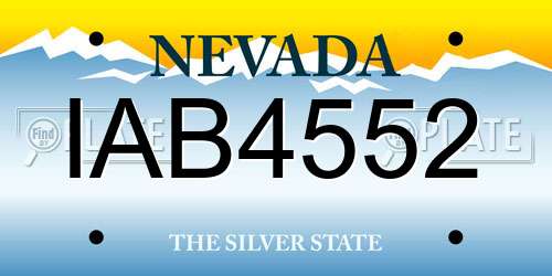 IAB4552 Nevada License Plate